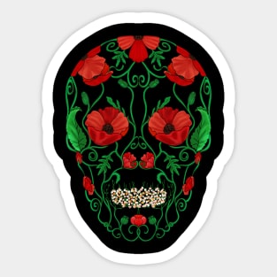 Calavera de Amapola Sticker